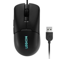 Mouse gamer Lenovo Legion M300s alámbrico, 8000 DPI, con sensor óptico, RGB personalizable, diseño ergonómico ambidiestro, negro