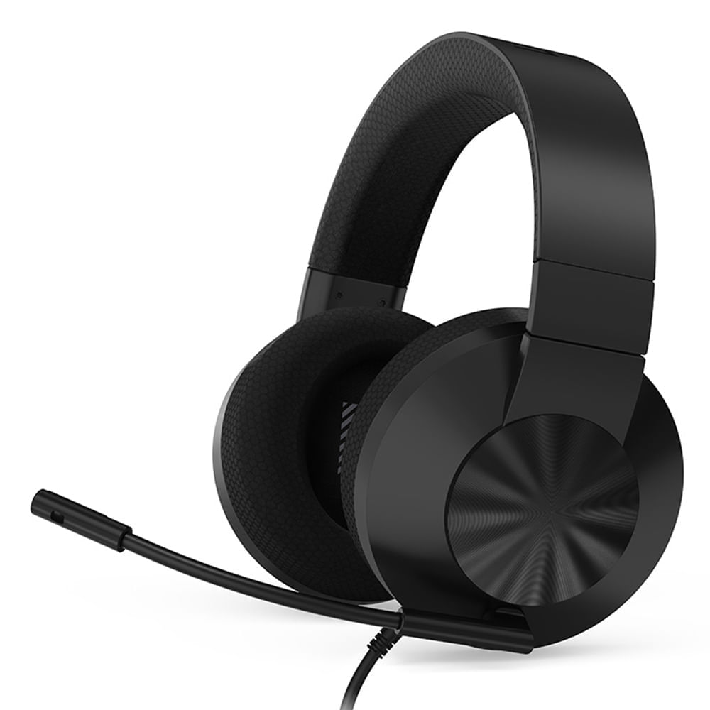 Audífonos gamer Lenovo H210 alámbricos con cable 3.5 mm y micrófono ajustable, diseño cómodo y resistente