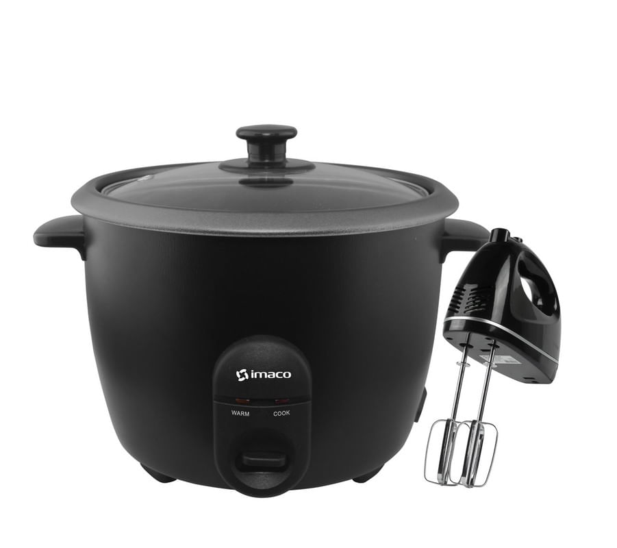 Combo olla arrocera 1.8l rc18n batidora manual 300w hm3025n imaco