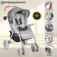 COCHE CUNA DEPORTIVO «BARCELONA» REVERSIBLE GRIS