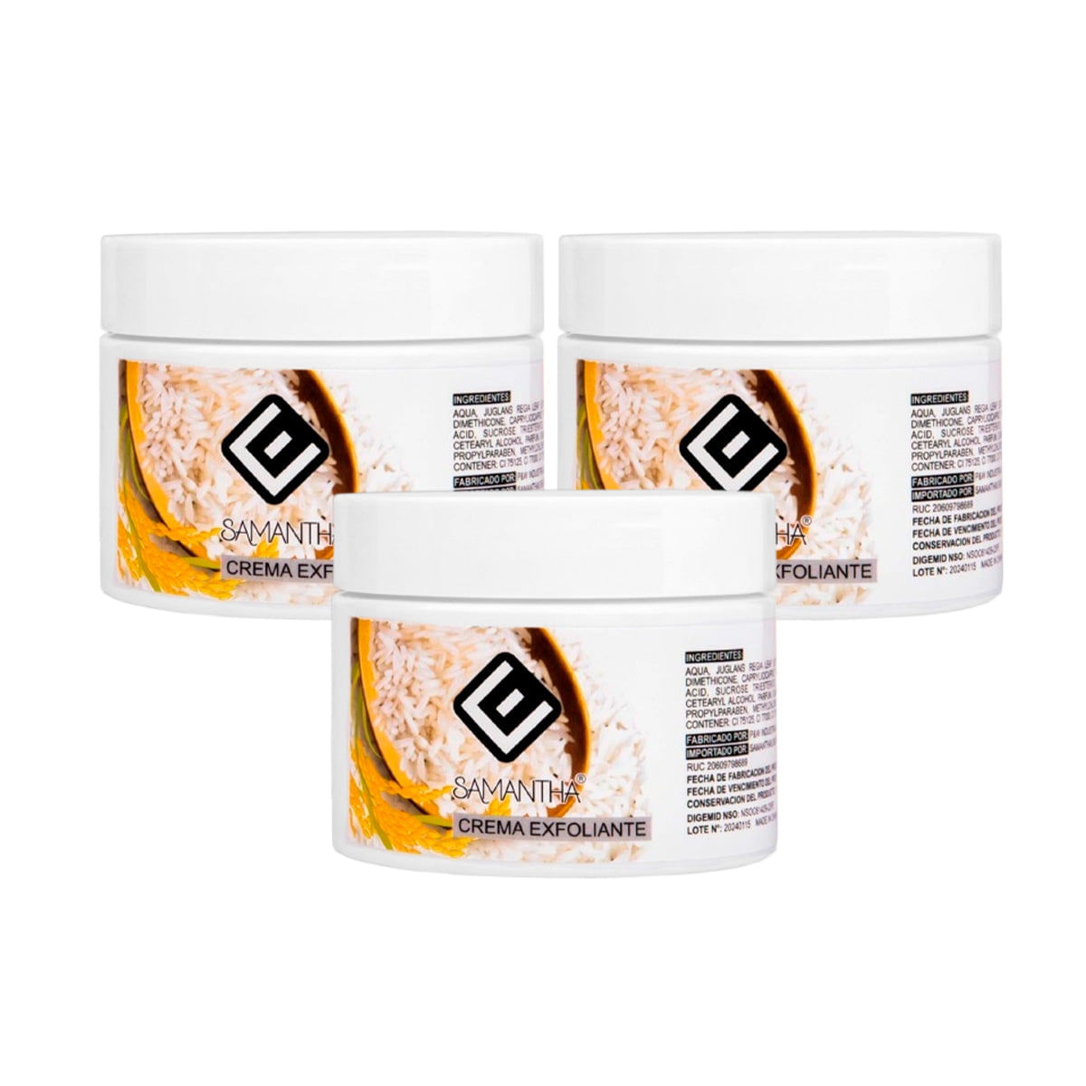 Gel Exfoliante de Arroz Blanqueador 140gr Samantha 3 und