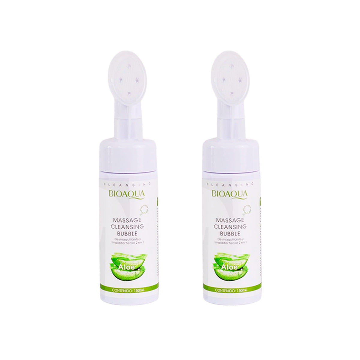 Espuma Limpiadora Facial Aloe 2 En 1 Desmaquillante 150gr Bioaqua 2 und
