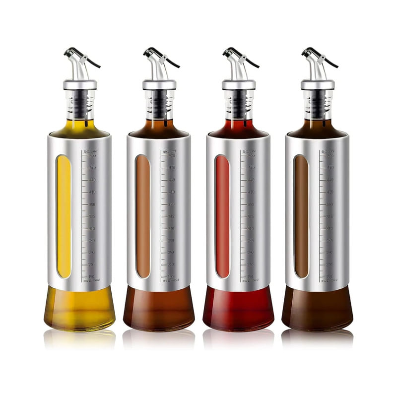Dispensador Aceitero 500ml De Vidrio Antifugas – Pack X4