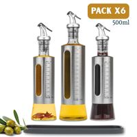 Set 6 Frascos Aceiteros Y Vinagre De Vidrio Resistente
