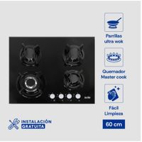 Encimera Vidrio Templado Sole A Gas 60cm SOLCO034