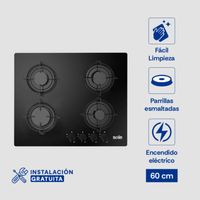 Encimera Vidrio Templado Sole A Gas 60cm SOLCO049