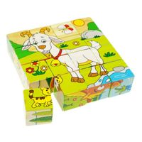 ROMPECABEZAS EN FORMA DE CUBO CON TEMATICA DE ANIMALES DE 16 PIEZAS