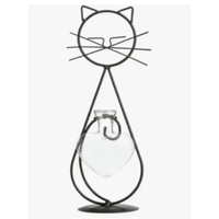 Soporte Decorativo Alto Para Sala Diseño De Gato Negro