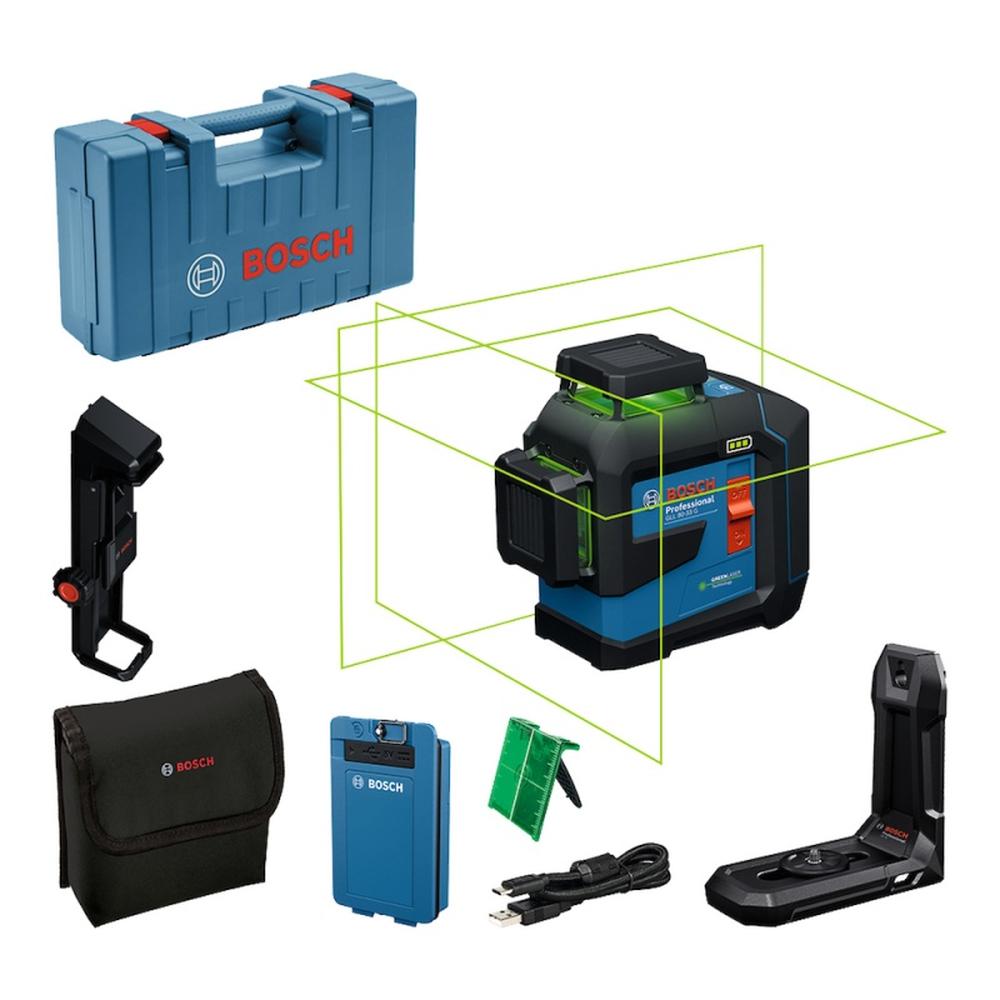 Nivel Láser 360° 3 Líneas Verde 80 Metros 1 Bat 3.0 Ah Bosch GLL 80-33 G
