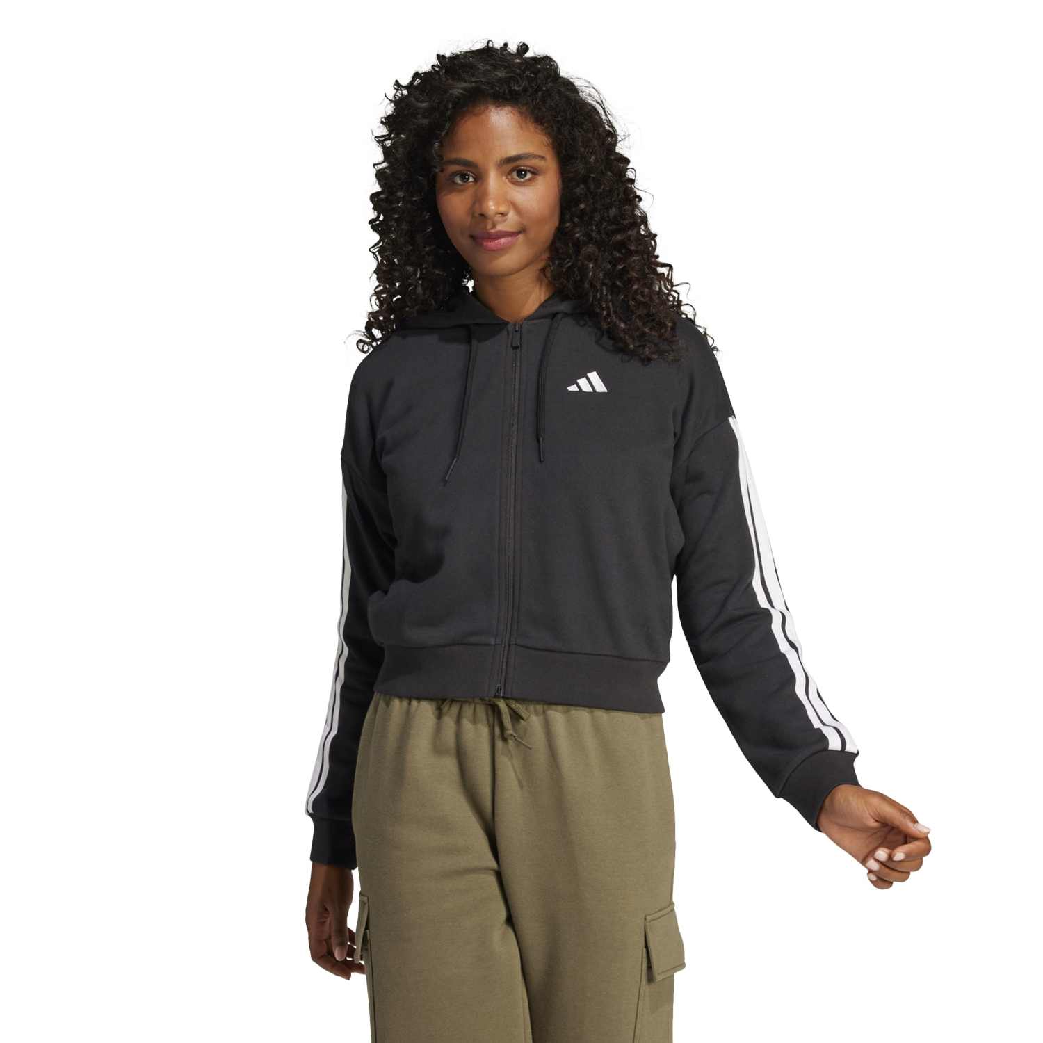 Casaca Deportiva Adidas Mujer Essentials 3-Stripes Je0052 Negro