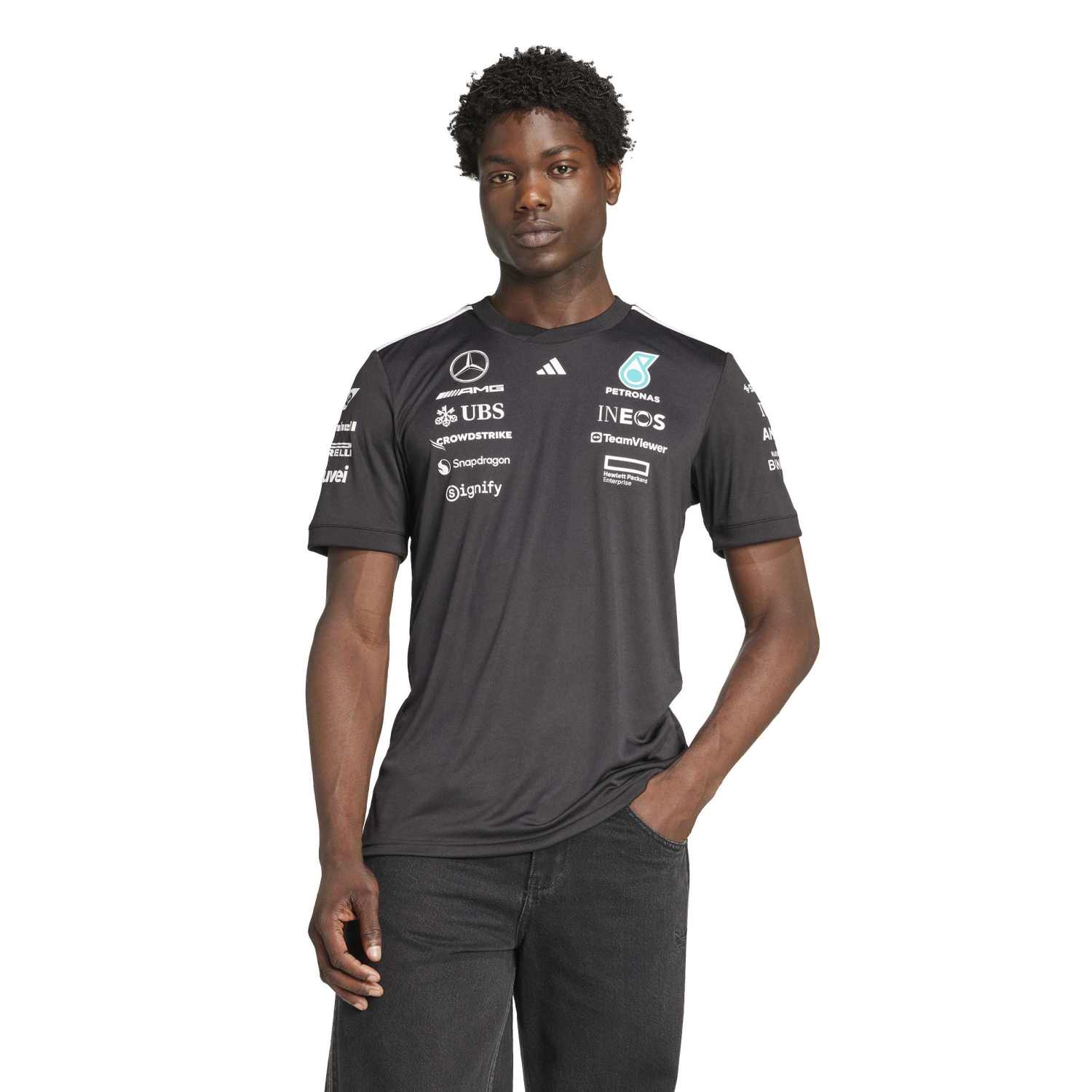 Polo Deportivo Adidas Hombre Mercedes Petronas F8 Jw5361 Negro