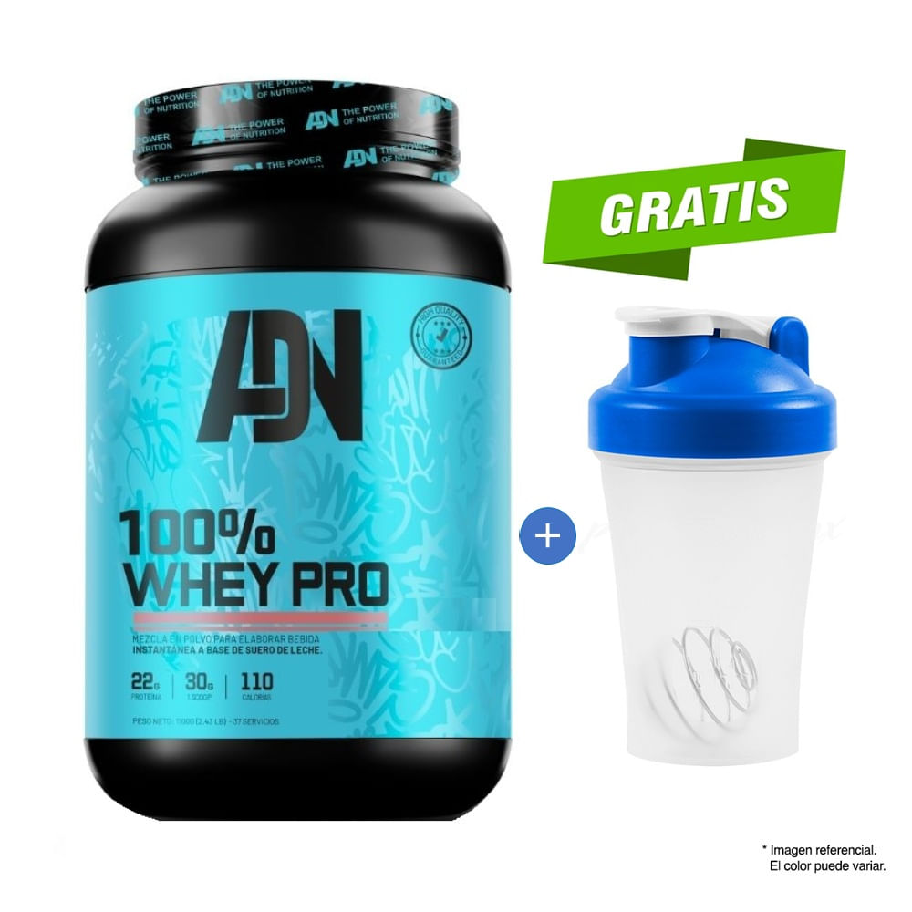 ADN NUTRITION 100% WHEY PRO 1.1 KG CHOCOLATE + SHAKER