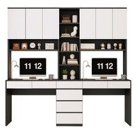 Mueble de Estudio Melamina Negro 240cm