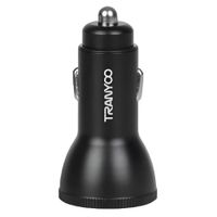 Cargador de auto 78W, 1 puerto USB, 2 puertos Tipo-C, negro