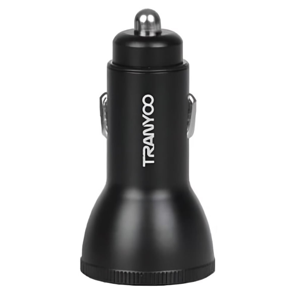 Cargador de auto 78W, 1 puerto USB, 2 puertos Tipo-C, negro