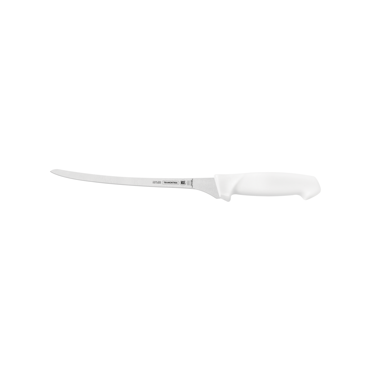 Cuchillo para Filetear Tramontina Profesional con Lámina en Acero Inoxidable y Mango de Polipropileno Blanco 8""