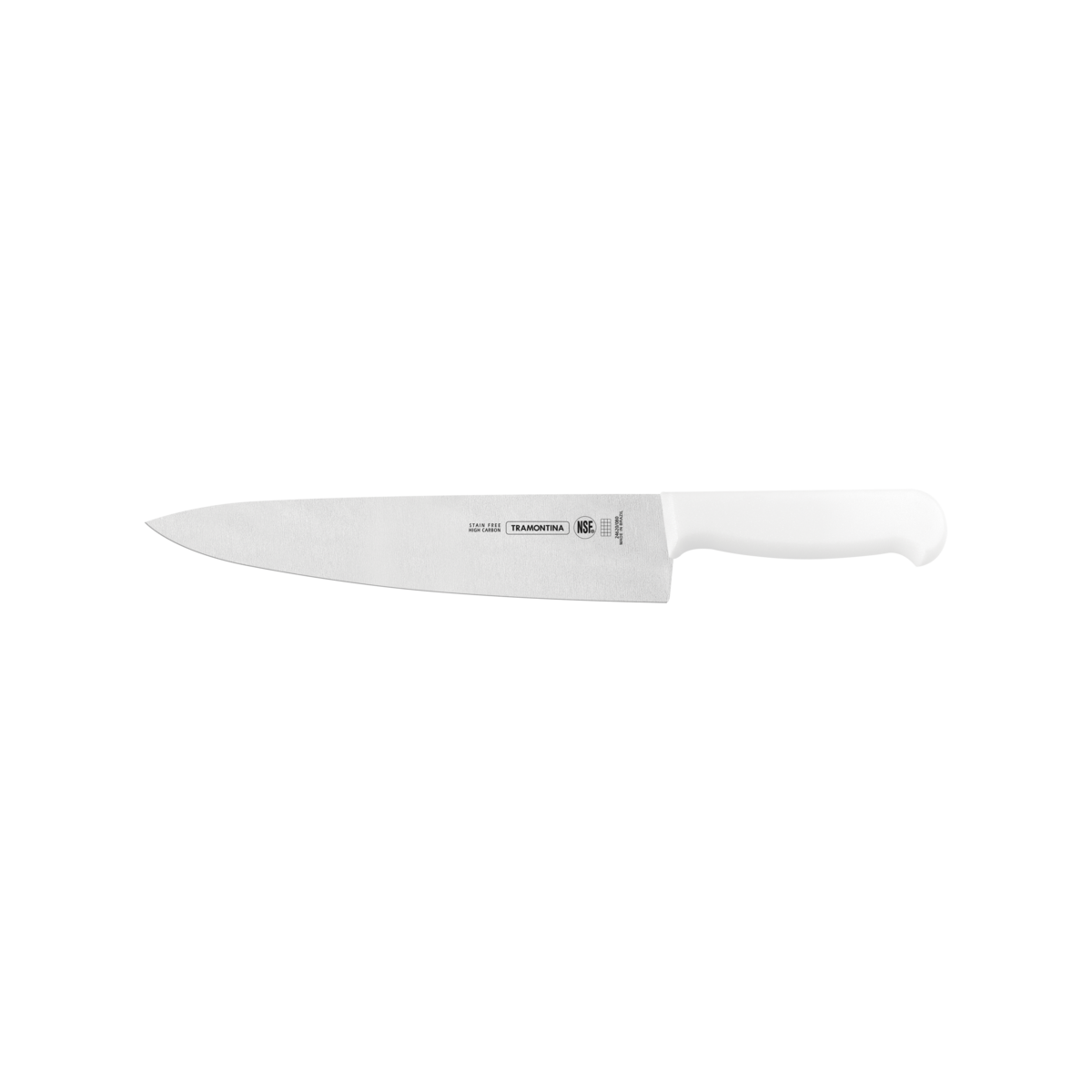 Cuchillo para Carne Tramontina Profissional con Lámina en Acero Inoxidable y Mango de Polipropileno Blanco con Protección Antimicrobiana 10""