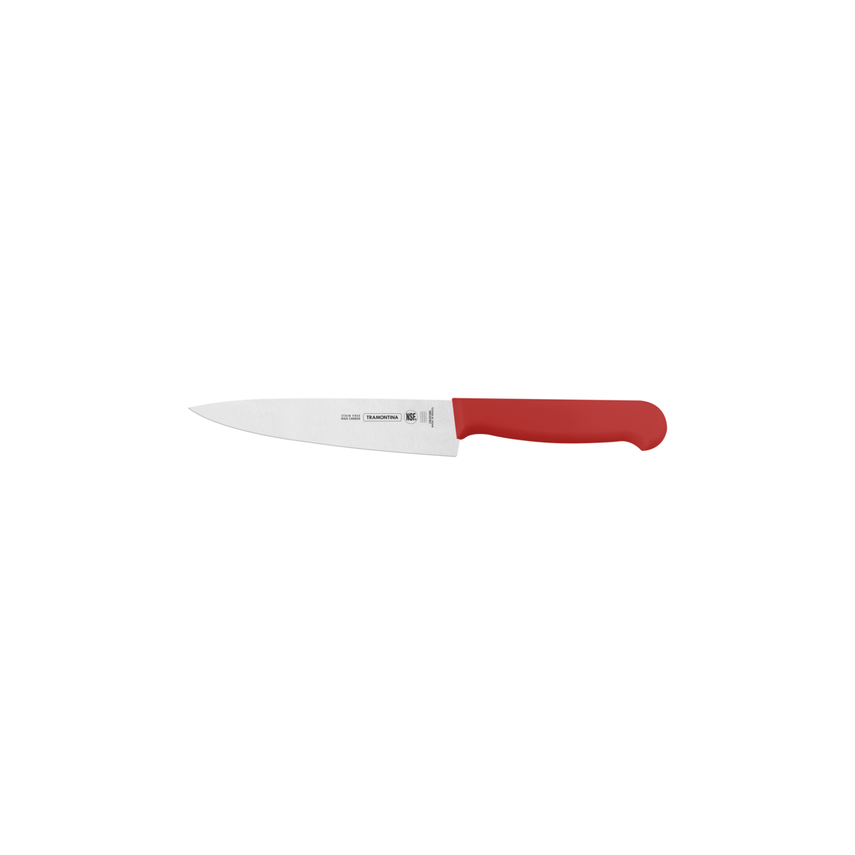 Cuchillo para Carne Tramontina Profissional con Lámina en Acero Inoxidable y Mango de Polipropileno Rojo con Protección Antimicrobiana 6""