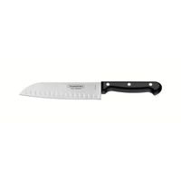 Cuchillo Santoku Tramontina Ultracorte con lámina de acero inoxidable y mango de polipropileno negro 7""