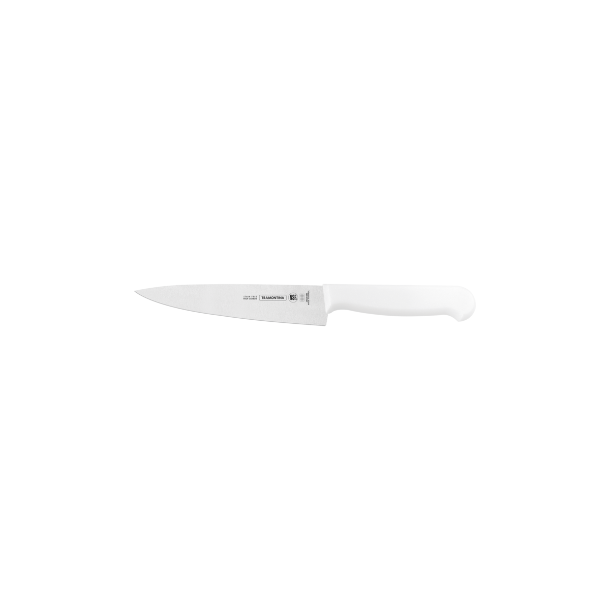 Cuchillo para Carne Tramontina Profissional con Lámina en Acero Inoxidable y Mango de Polipropileno Blanco con Protección Antimicrobiana 6""