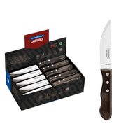 Cuchillo para Asado Jumbo Tramontina con Lámina de Acero Inoxidable y Mango de Madera Tratada Polywood Castaño 5""