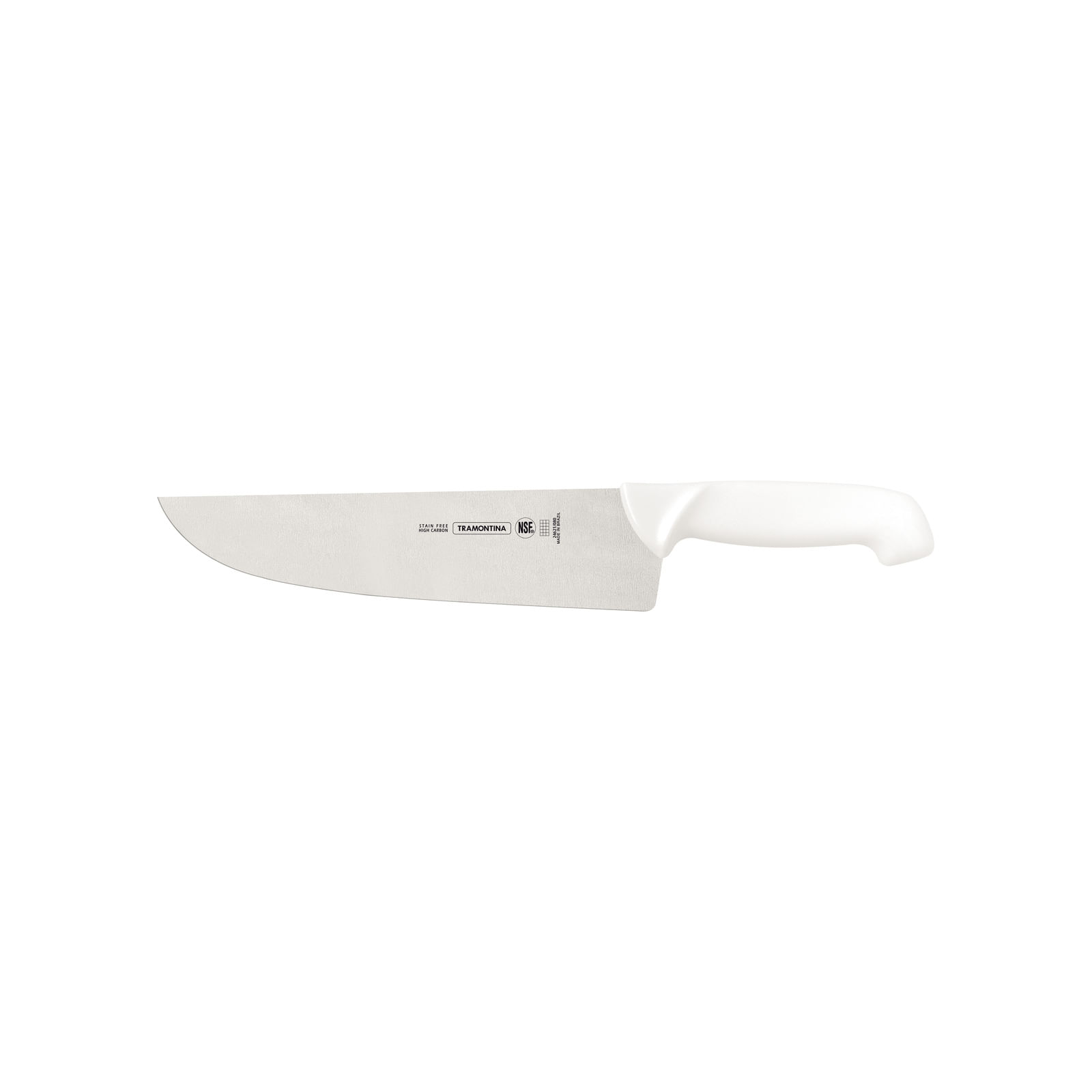 Cuchillo Carnicero Tramontina Profesional con Lámina de Acero Inoxidable y Mango de Polipropileno Blanco 10""