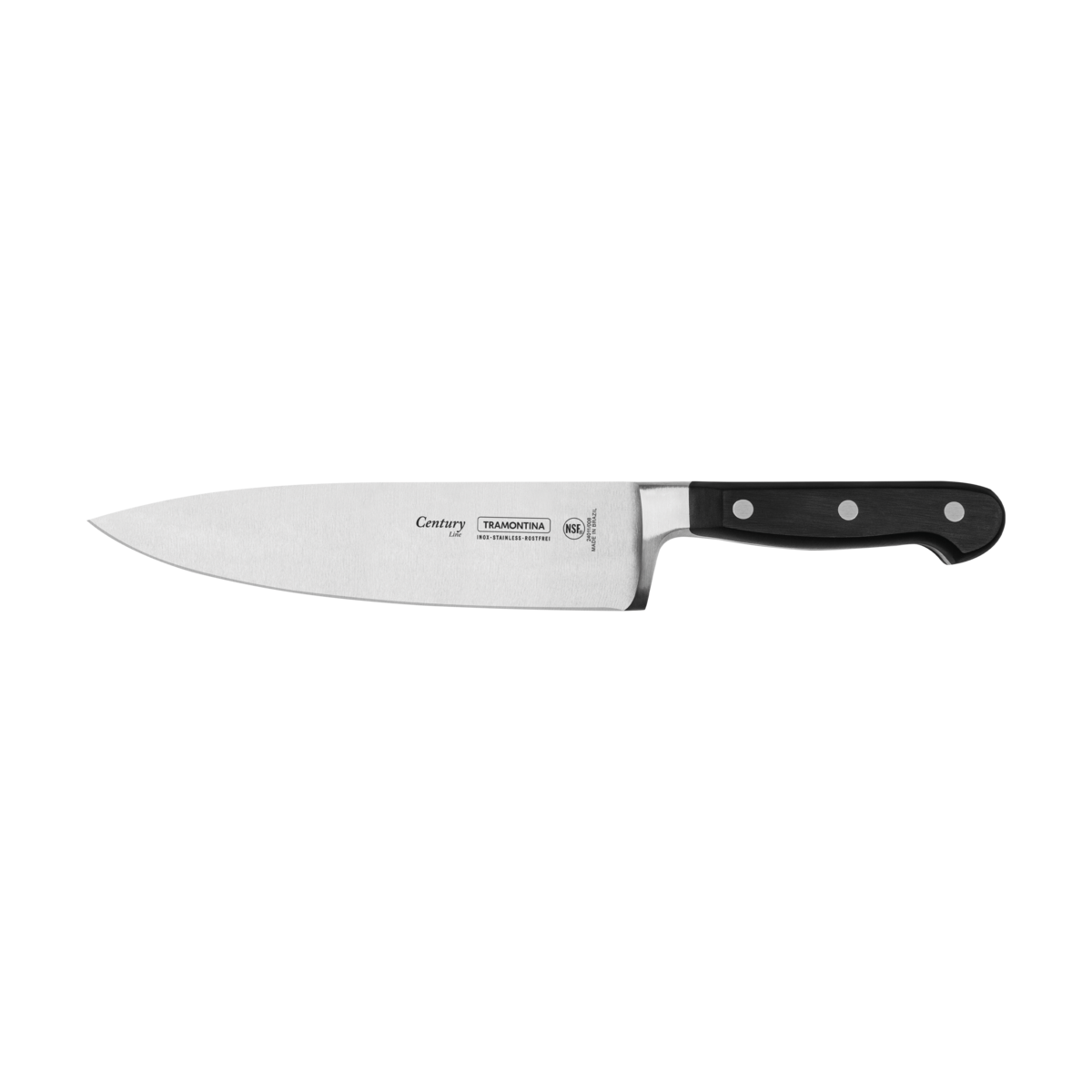 Cuchillo Chef Tramontina Century con Lámina de Acero Inoxidable y Mango de Policarbonato y Fibra de Vidrio, 8""
