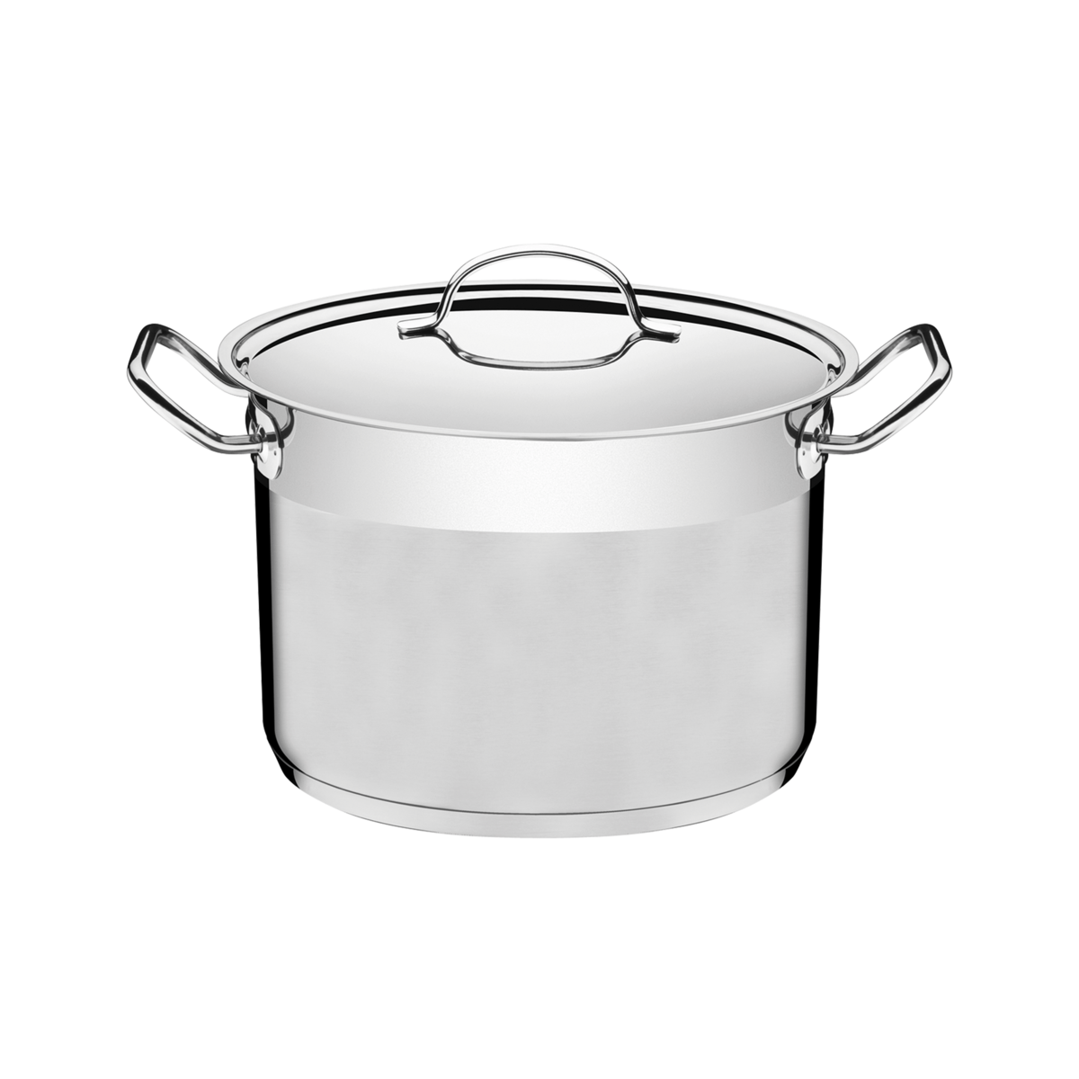 Olla Alta Tramontina Professional de acero inoxidable fondo triple con tapa plana detalle satinado 24 cm 7,8 L