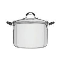 Olla alta Astro Silicone de acero inoxidable con fondo triple con tapa de vidrio de 28 cm y 11,4l Tramontina