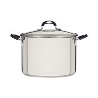 Olla alta  Astro Silicone de acero inoxidable con fondo triple con tapa de vidrio de 30 cm y 20,8 l Tramontina