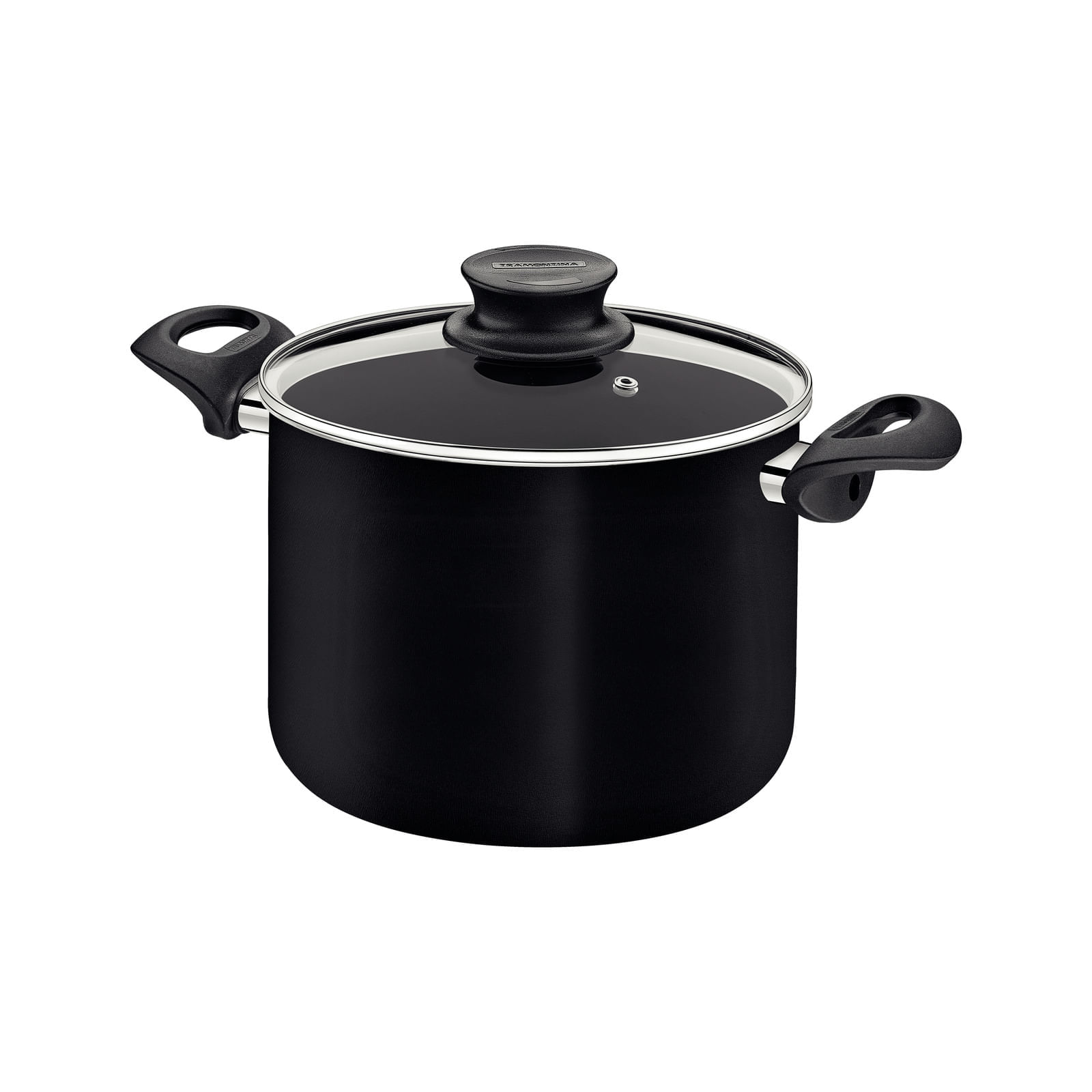 Olla Alta Tramontina Paris+ en Aluminio con Revestimiento Interno y Externo en Antiadherente Starflon Excellent Negro 20 cm 4,2 L