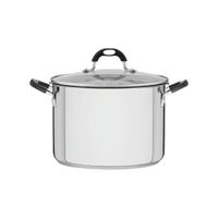 Espaguetera Astro Silicone de acero inoxidable con fondo triple con tapa de vidrio de 24 cm y 6,1l Tramontina