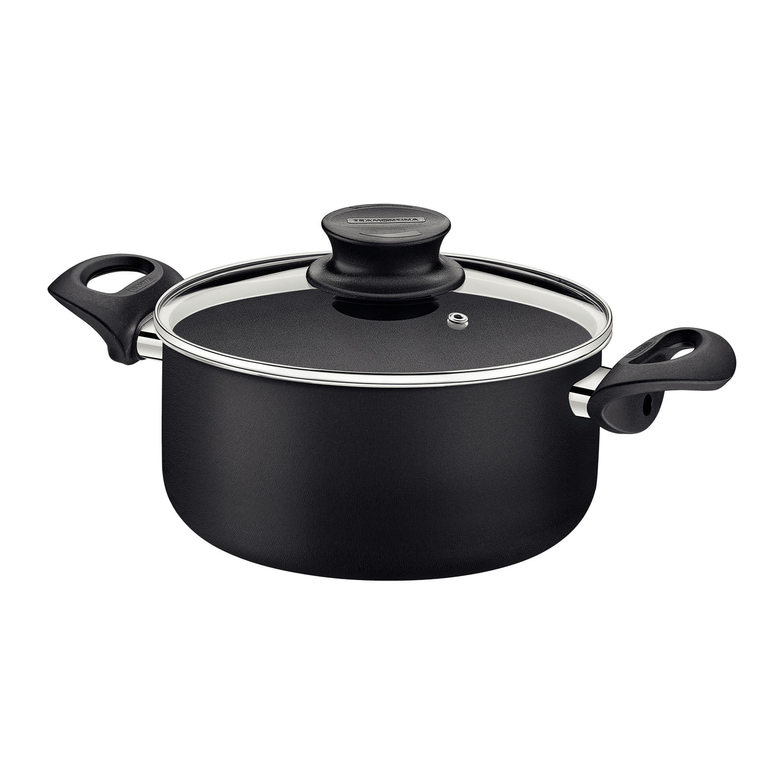 Cacerola Tramontina Paris+ en Aluminio con Revestimiento Interno y Externo en Antiadherente Starflon Excellent Negro 24 cm 4,9 L
