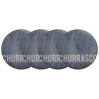 Kit Plato Raso Tramontina Churrasco Stone en Porcelana 28 cm 4 Piezas