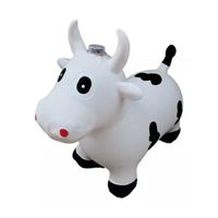 VACA SALTARIN INFLABLE PARA NIÑOS Y NIÑAS BLANCO