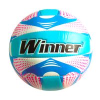 PELOTA PARA VÓLEY ACOLCHADA COSIDO TALLA 5 WINNER CELESTE/FUCSIA