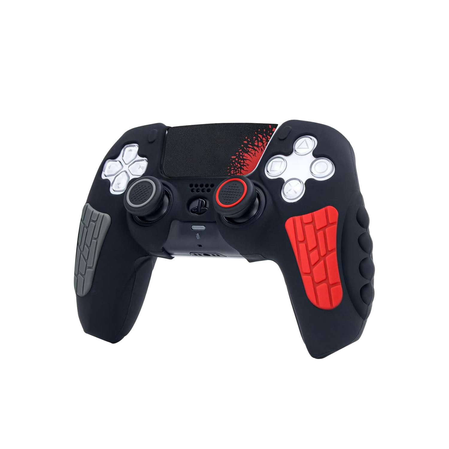 Protector De Silicona Para Mando PS5 Dualsense AKSW-181 Negro-Rojo
