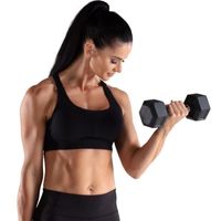 Set De Pesas Mancuernas Hexagonal Metal Cromado X2 10Kg
