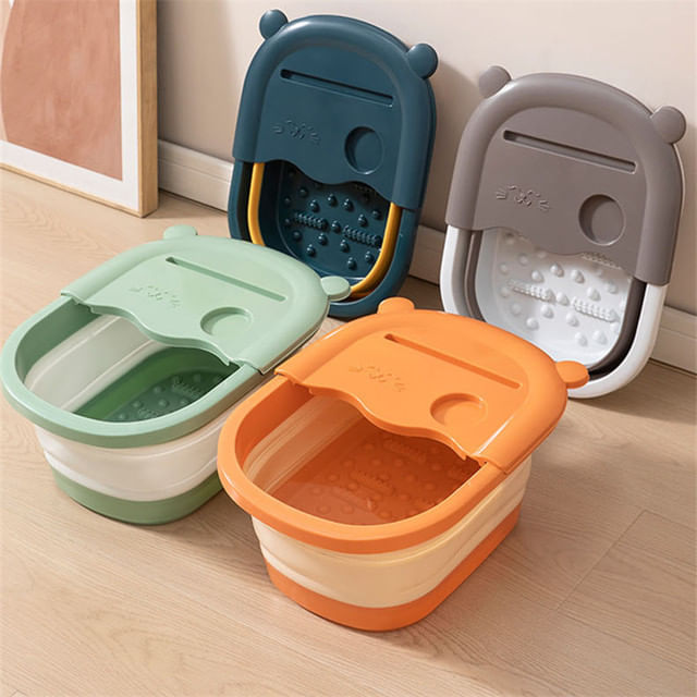 Cubo de baño de pies plegable para adultos,