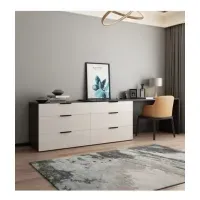 Tocador-Escritorio Contemporáneo Preta Gris 240cm