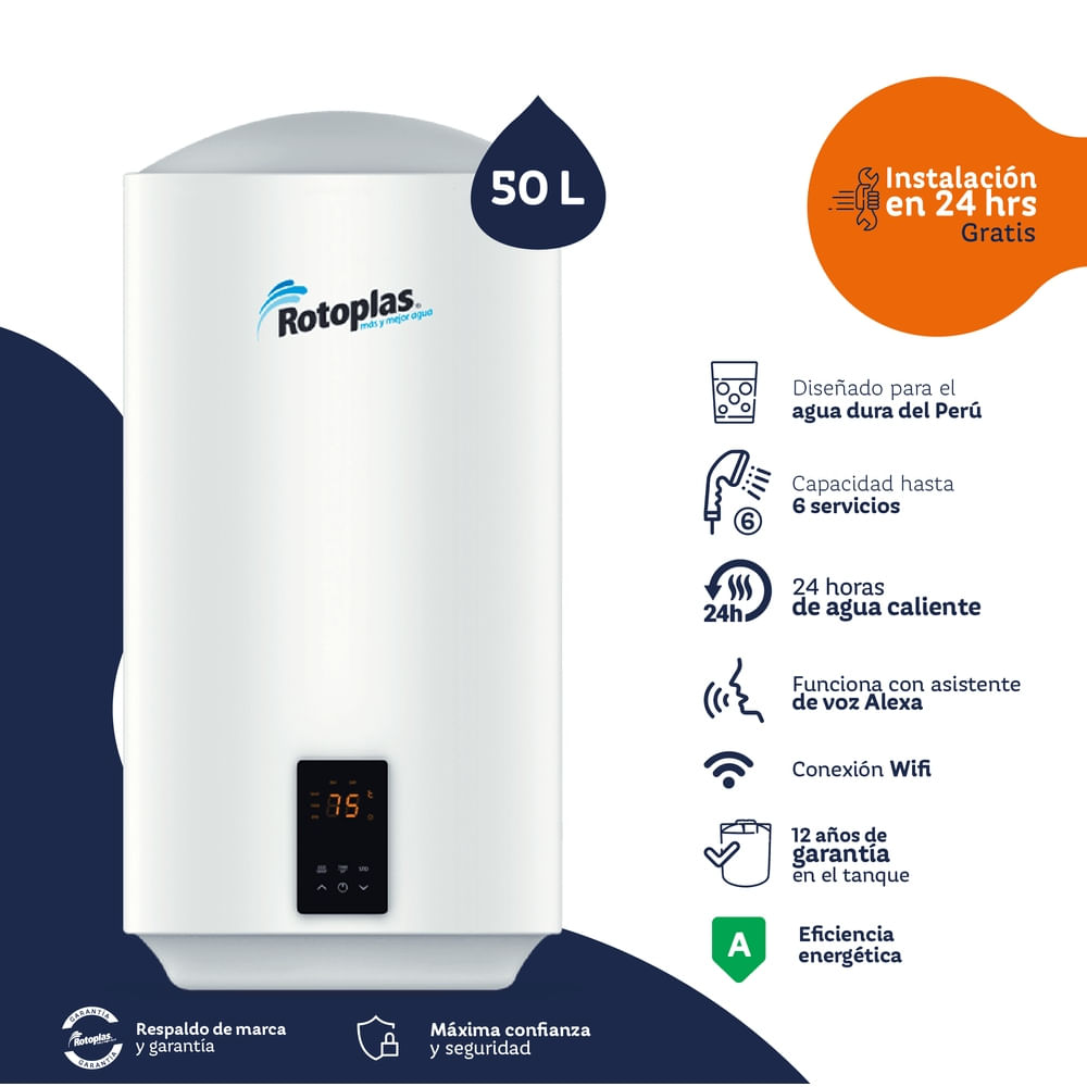 Terma de Acumulacion Ecosmart Wifi 50L Rotoplas -500466