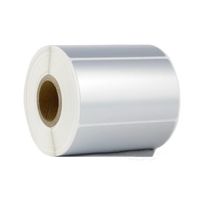 Rollo 1000 etiquetas adhesivas Poliéster plateado 76x50mm 1