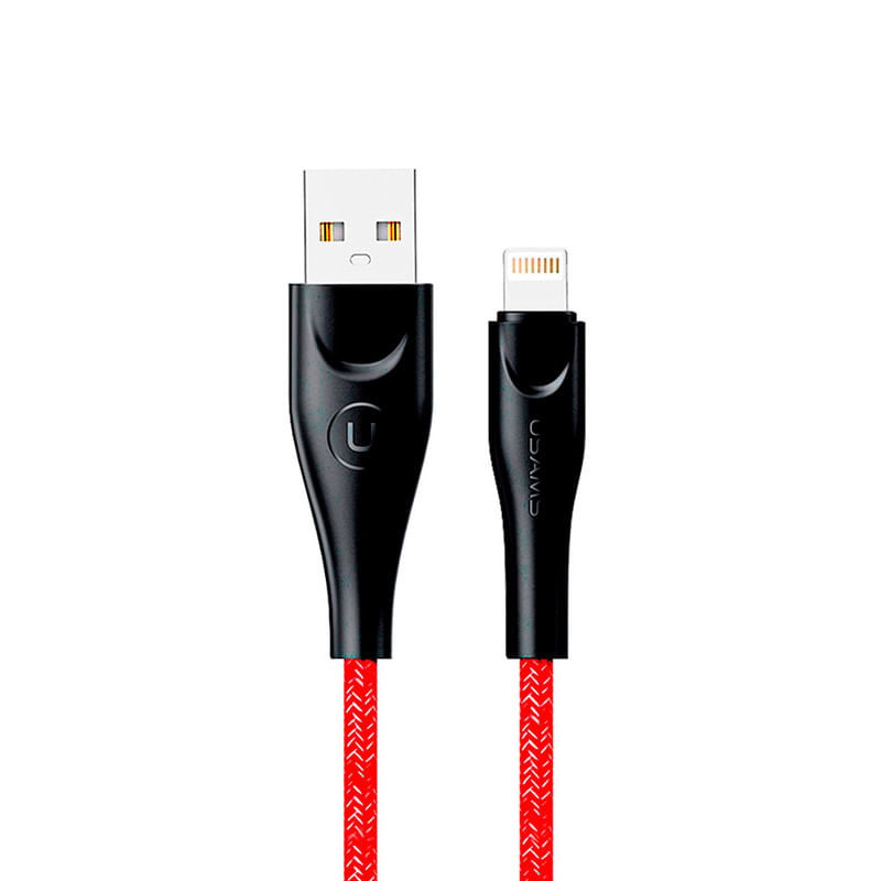 Cable celular USAMS para iPhone 1mt Tejido Rojo U-41