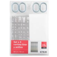 Set de Cortinas de Baño VIVA HOME Liner G 3un