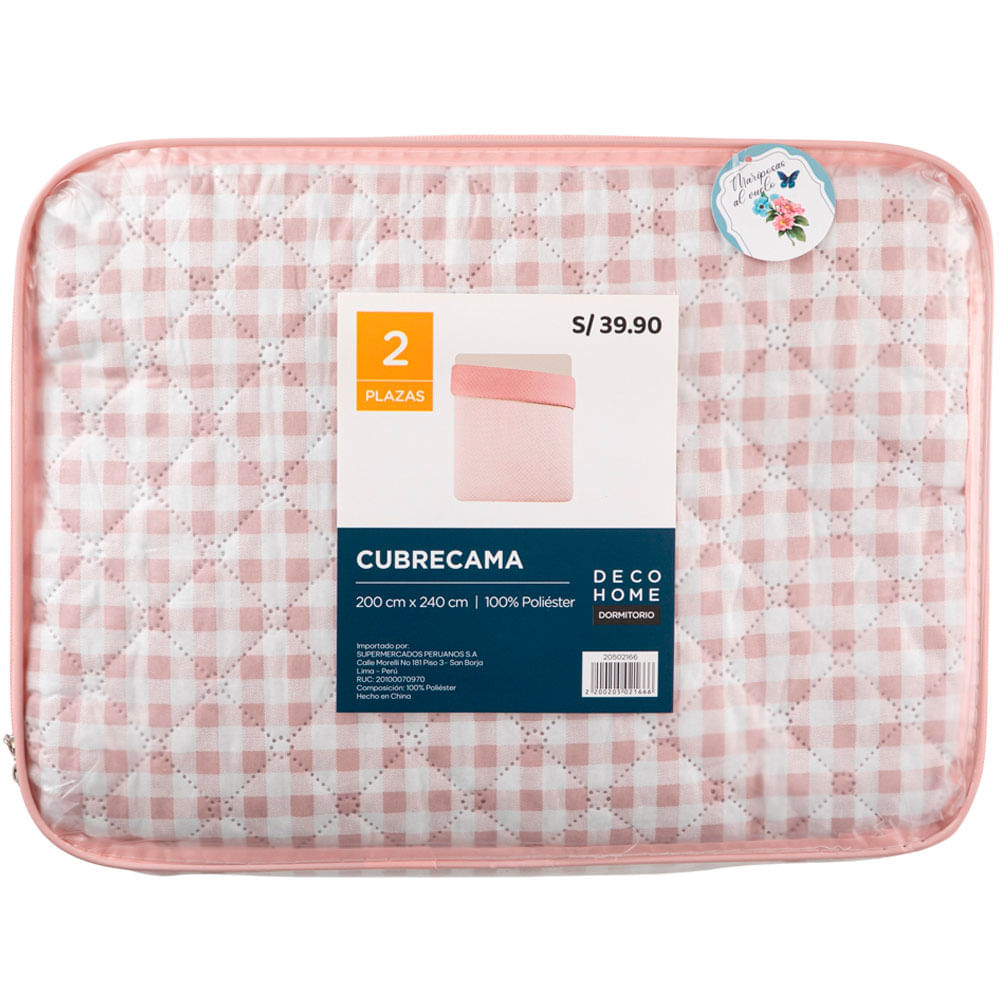 Cubrecama DECO HOME Mariposa Dis2 2P