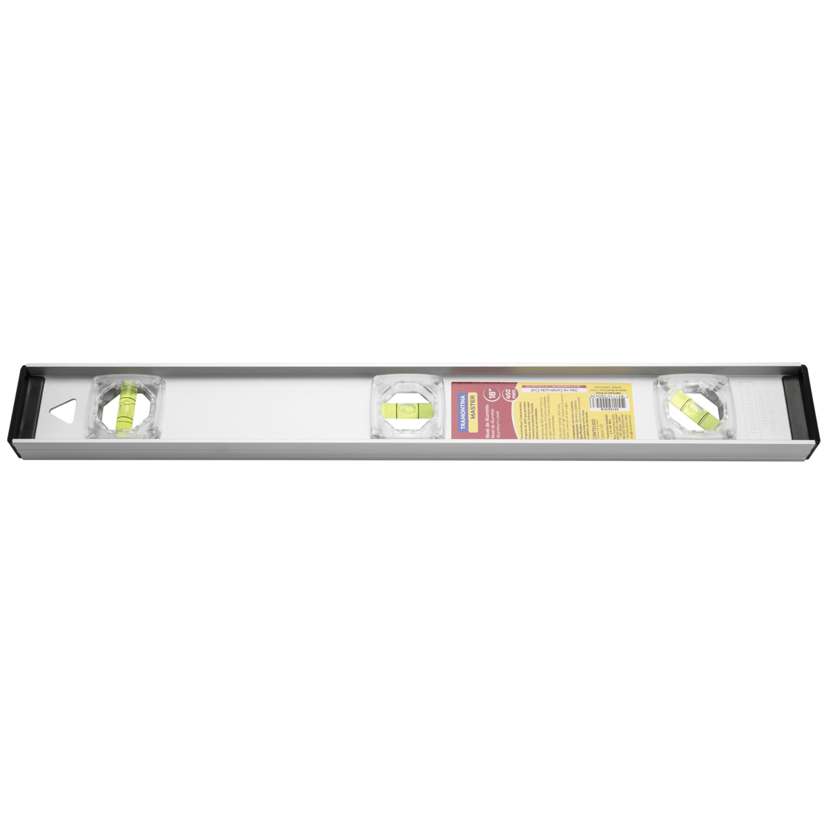 Nivel de Aluminio Anodizado 450 mm (18"") Tramontina MASTER con Tres Ampollas