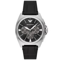 Reloj Emporio Armani Nicola AR11430 Para Hombre Acero Inoxidable Correa De Cuero Negro