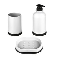 Juego de 3 accesorios de baño Polipropileno Blanco