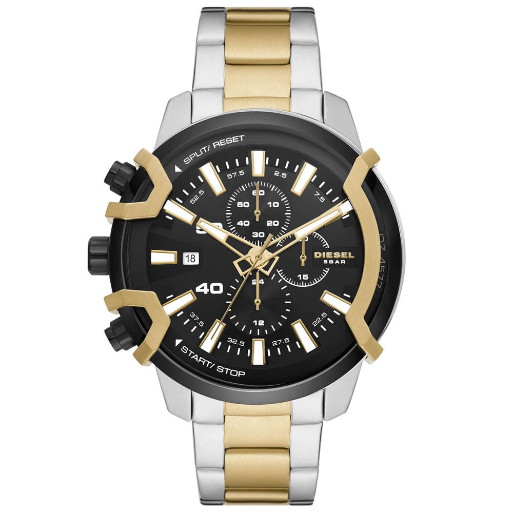 Reloj Diesel Griffed DZ4577 Fecha Cronometro Acero Inoxidable Dorado Negro