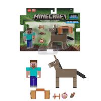 Figura De Acción Minecraft Steve Y Burro 3.25""